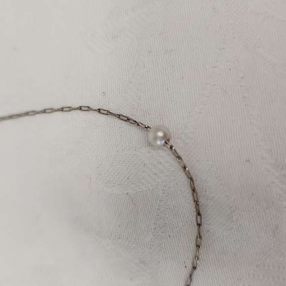 Vintage Silver Pearl Choker Necklace - Picture 7 of 12
